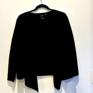 Saks Fifth Avenue 100% cashmere black open front cardigan XS quiet luxury